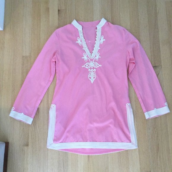 J. McLaughlin Tops - Pink Embroidered Tunic